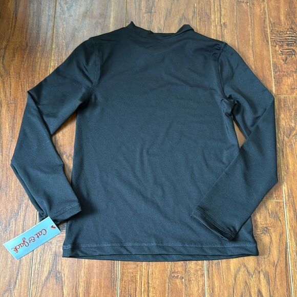 NWT Cat & Jack XS (4/5) Pink Palm Tree Print Black Long Sleeve Rash Guard - Picture 5 of 5